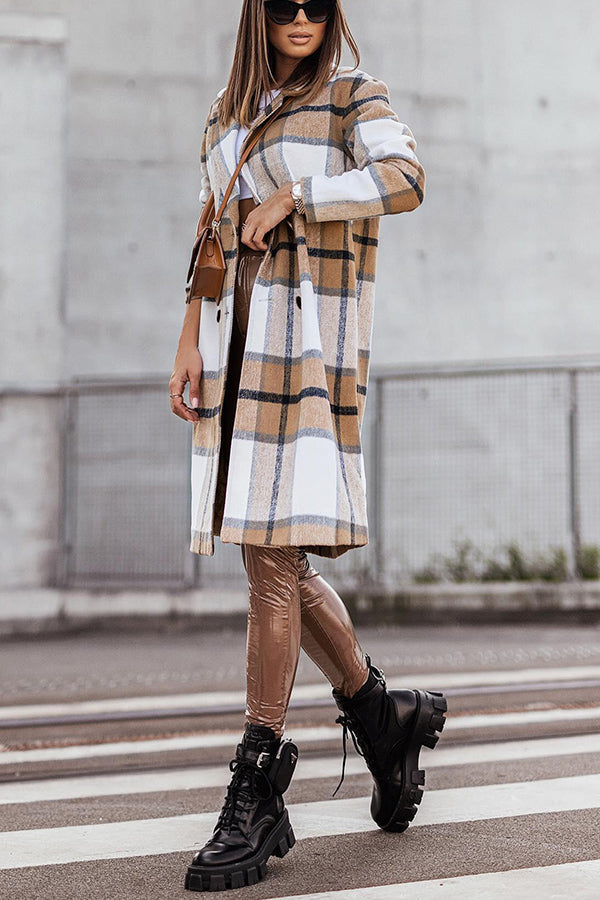 Own The World Plaid Midi Coat