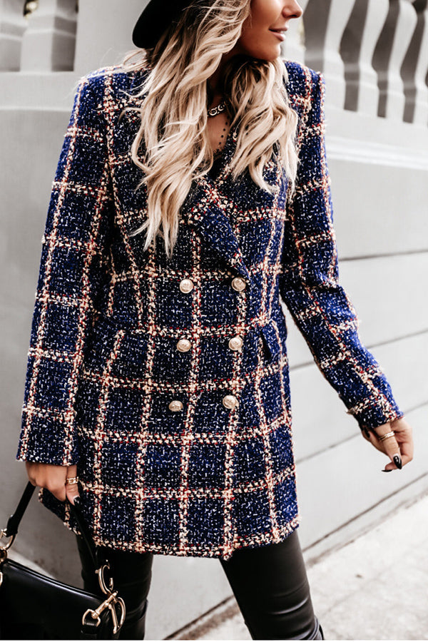 Making Statements Plaid Tweed Blazer