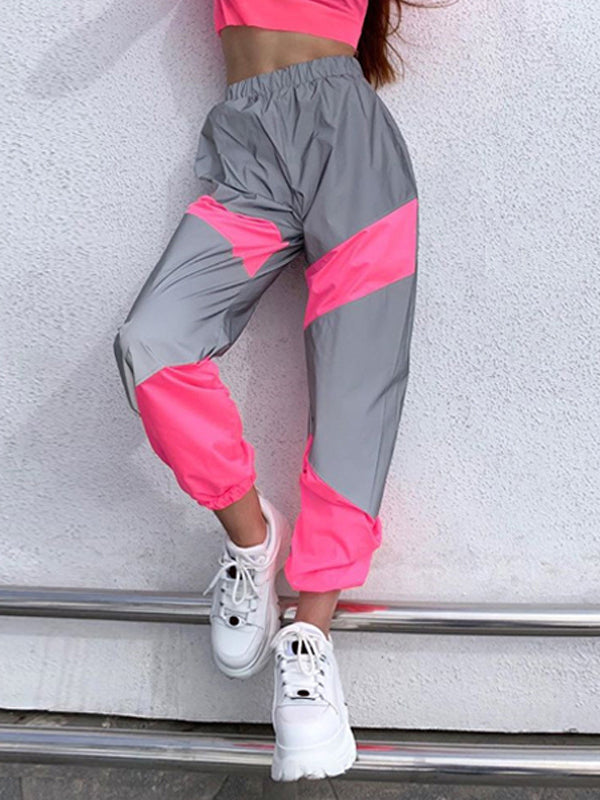 Women's Pants Sports Splicing Casual Waist Pants