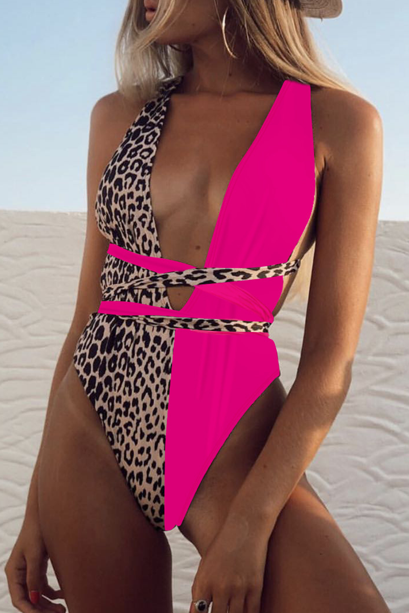 Vacation Leopard Split Joint Swimwears