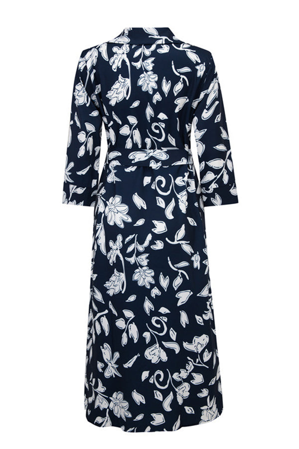 Cider and Sunshine Floral Shirt Midi Dress