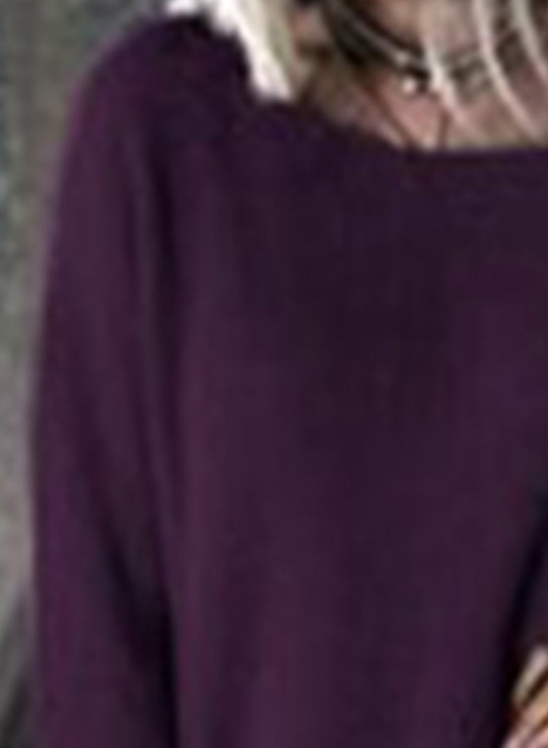 Batwing Sleeve Loose Pullover Mini Dress - CA Mode