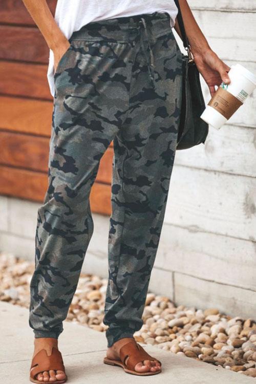 Pantalon Camouflage de Style Décontracté