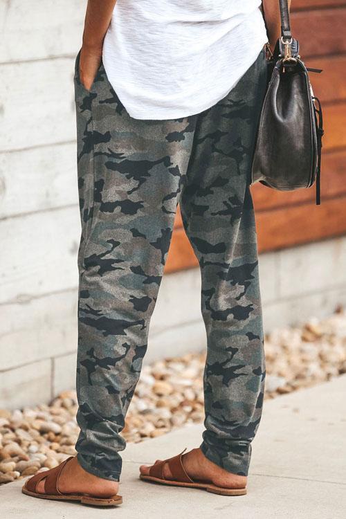 Pantalon Camouflage de Style Décontracté