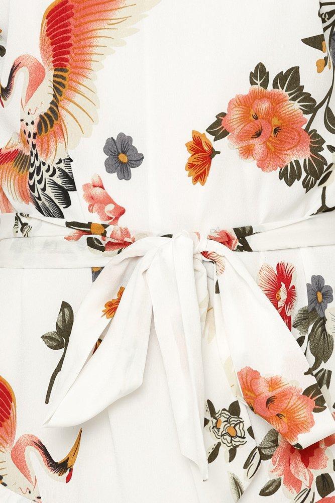 Mini Robe à Imprimé Floral 3/4 Manches Blanc - CA Mode