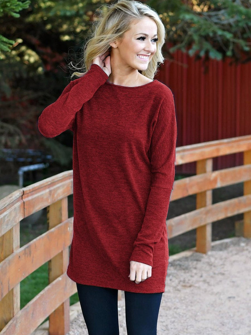 Robe Pull à Manches Longues Simple