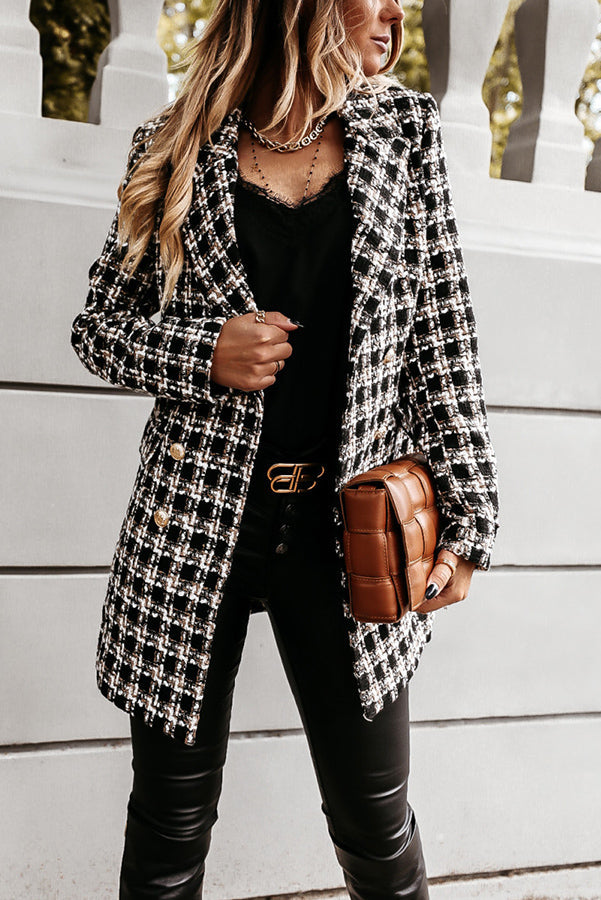 Making Statements Plaid Tweed Blazer