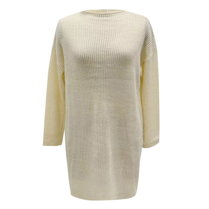Robe Pull Ample en Maille et Col rond