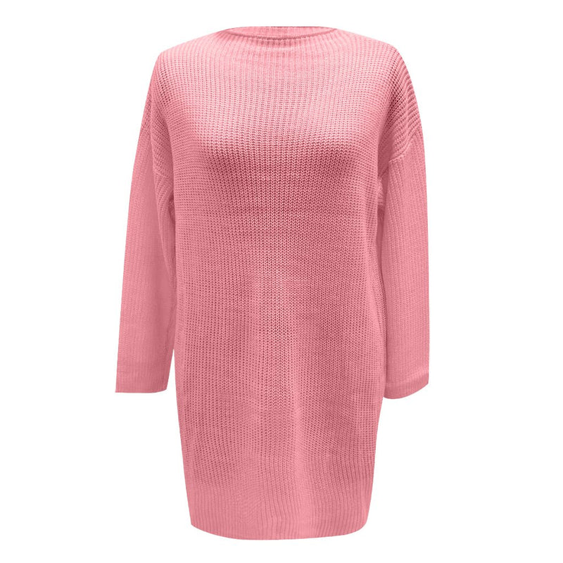 Robe Pull Ample en Maille et Col rond