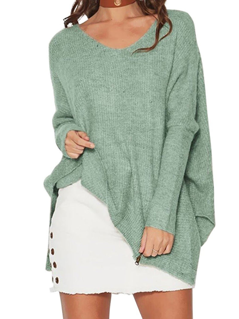 Pullover Ourlet Irréguilier Casual Loose