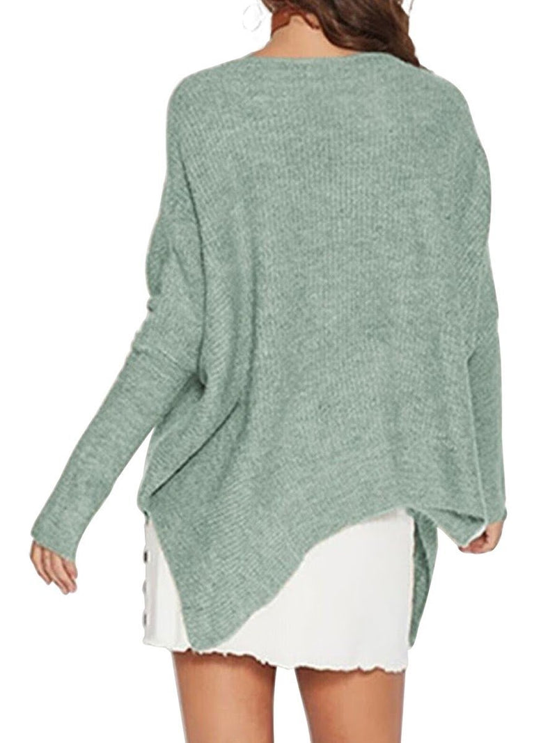 Pullover Ourlet Irréguilier Casual Loose