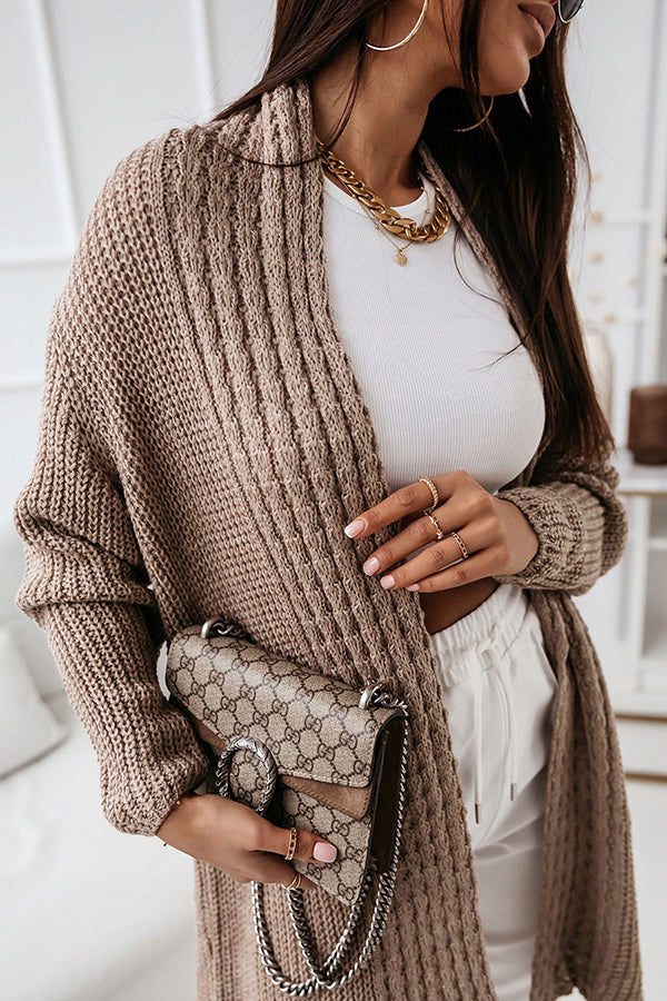 Tired of Waiting Cable Neck Knit Cardigans