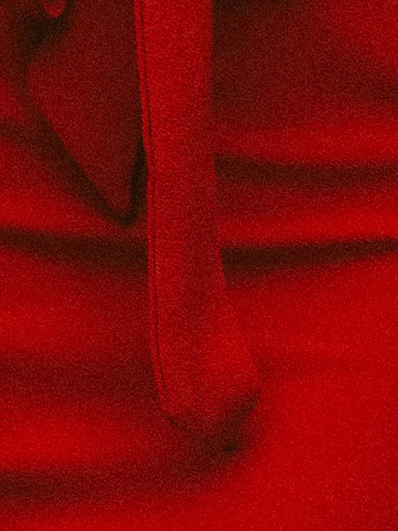 Robe à Ourlet de Lotus avec Ceinture Rouge