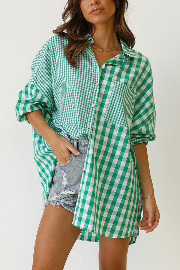 One Split Wonder Plaid Button Shirt