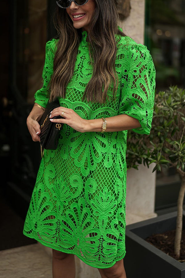 Novakiki Reason To Smile Crochet Lace Mini Dress