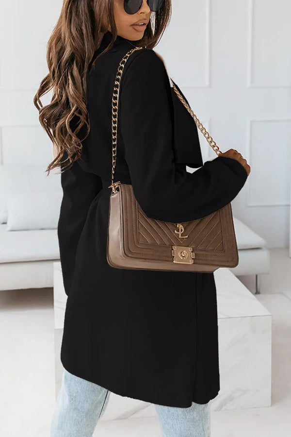 On Another Level Belted Wrap Midi Coat
