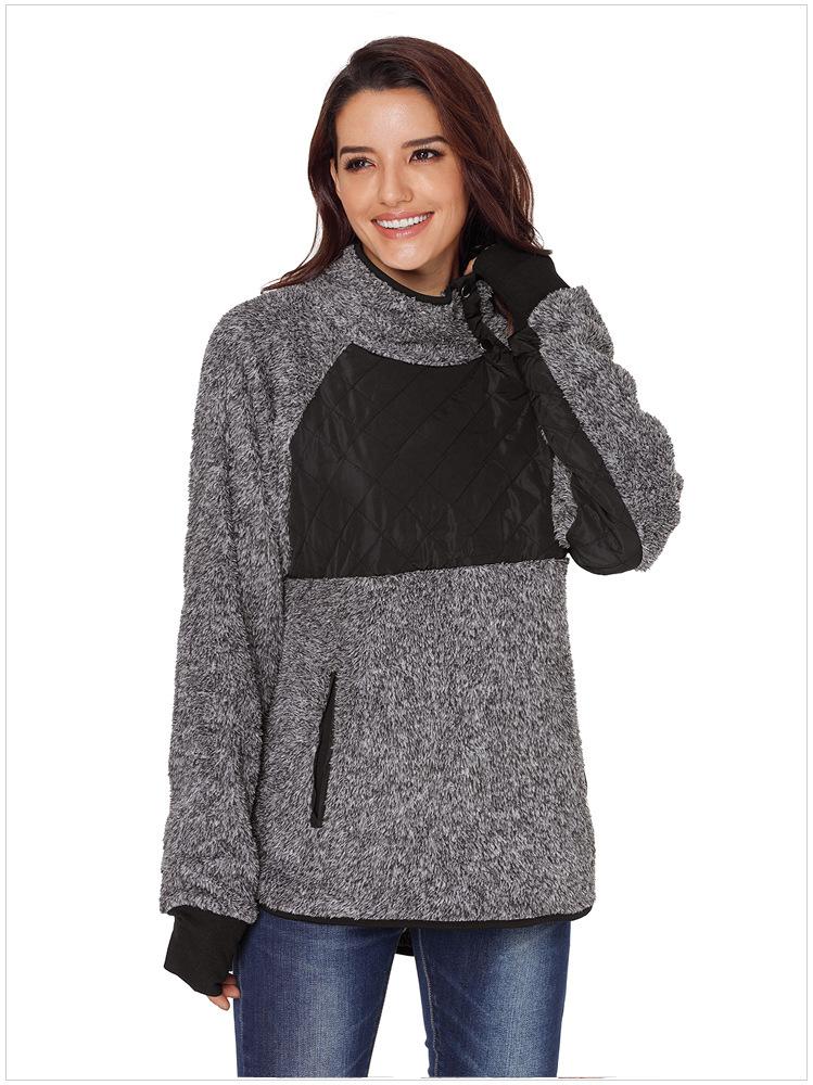 Pull Col Rond Manches Longues en Fausse Fourrure