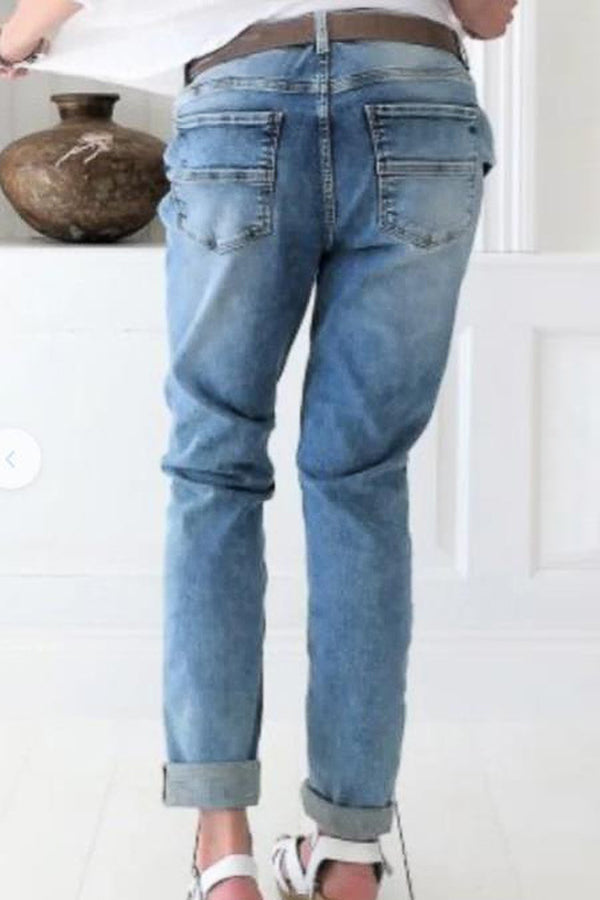 Better Days Vintage Wash Button Jeans