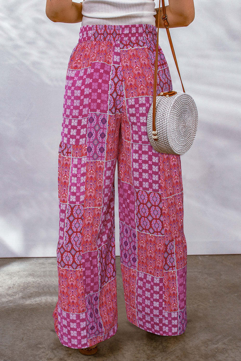 Casual Drawstring Printed High Waist Loose Pant