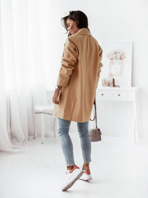 Solid Color Lapel Collar Long Sleeve Jacket Outerwear