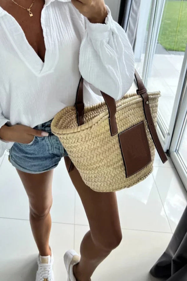 Straw Wicker Basket Bag