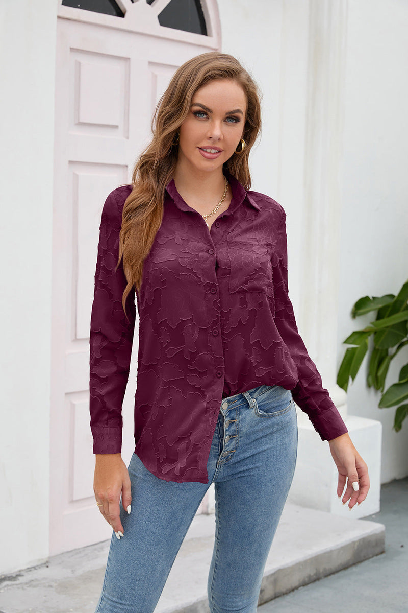 Chemise Manches Longues Boutonnée Couleur Unie