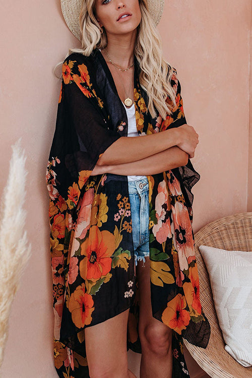 Your Sunny Day Floral Print Kimono