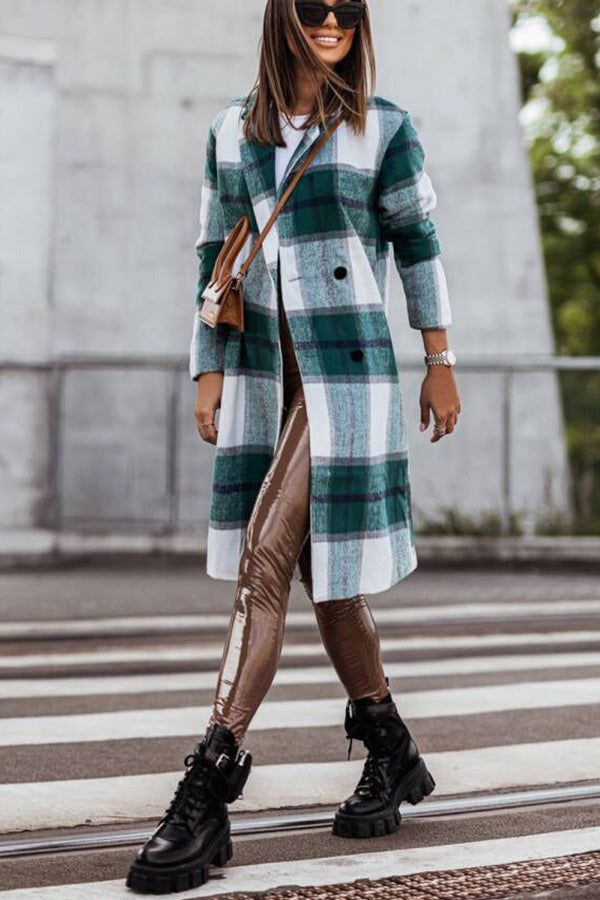 Own The World Plaid Midi Coat