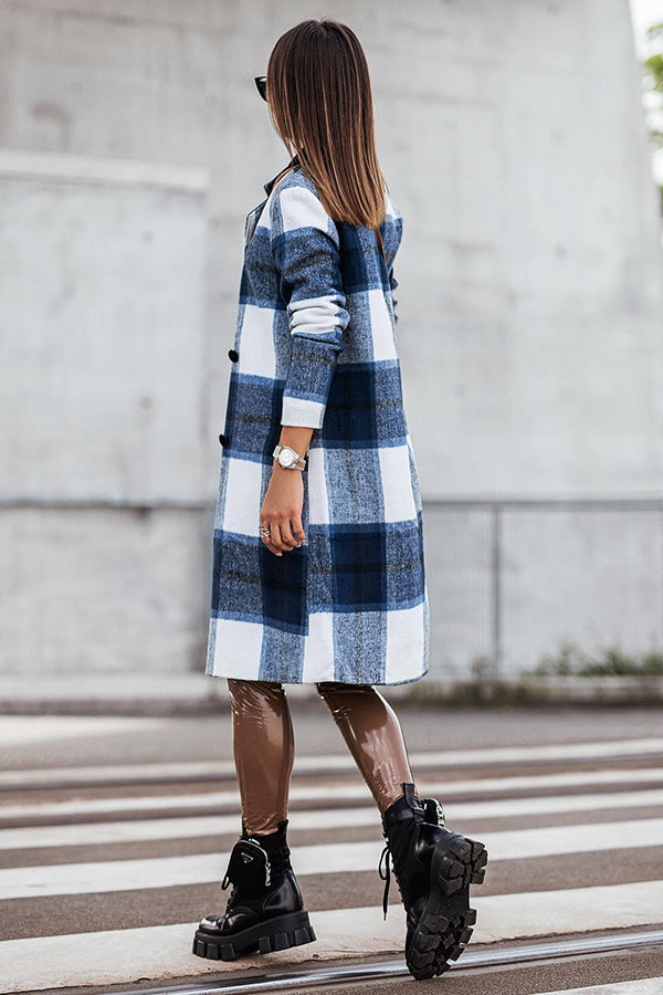 Own The World Plaid Midi Coat