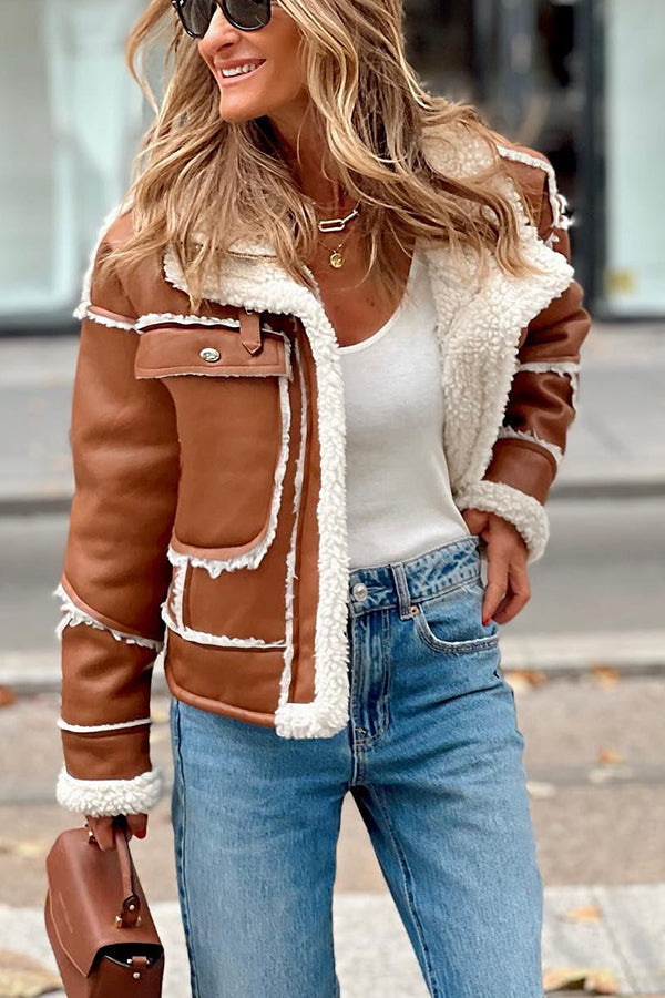 Perfect Day Faux Leather Teddy Moto Jacket