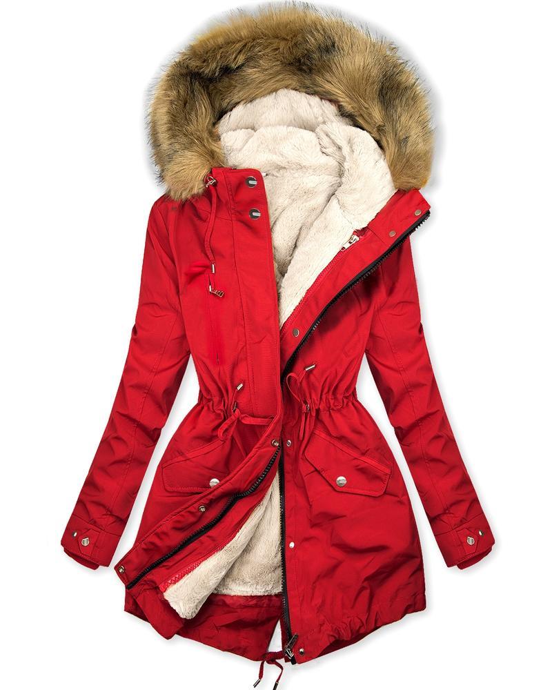 Add Velvet Padded Winter Hooded Coat