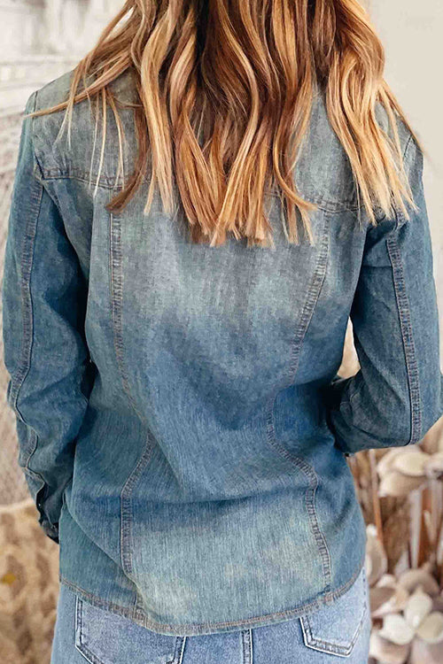 Retro Western Denim Shirt