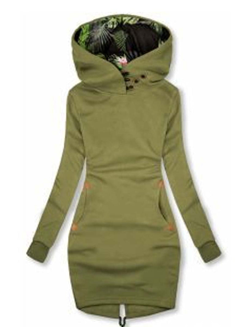 Fashion Contrast Color Hooded Casual Top