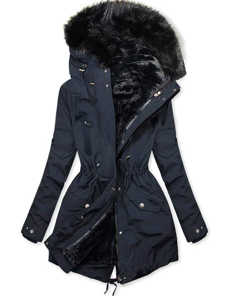 Add Velvet Padded Winter Hooded Coat