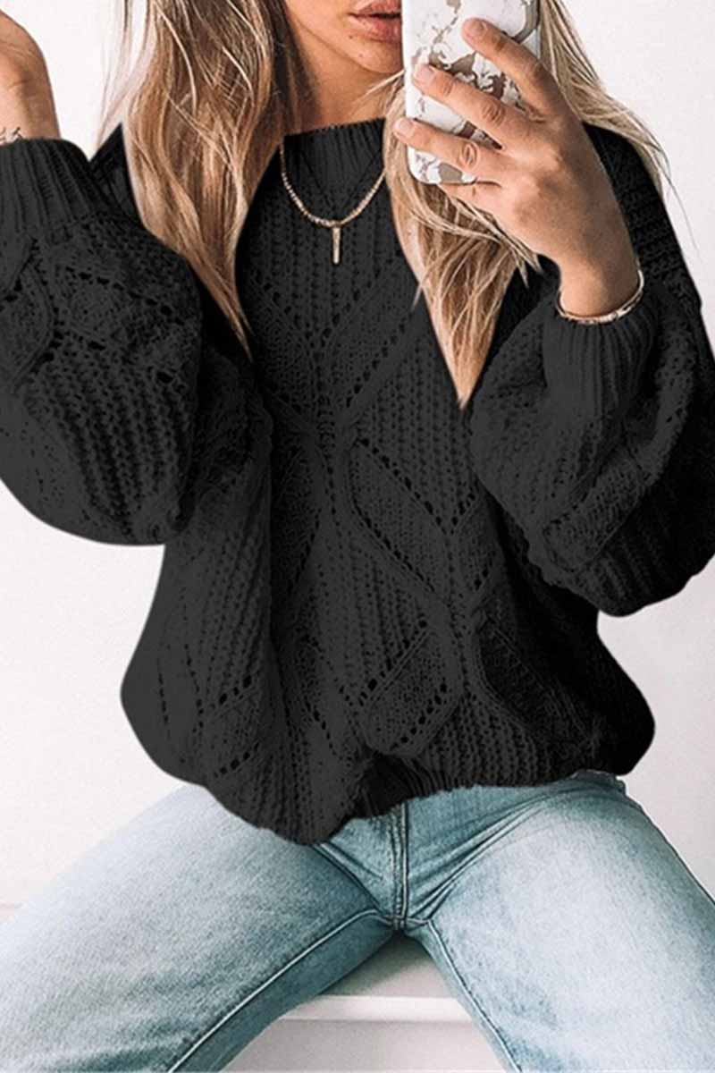 Pull Ample en Tricot Col Rond