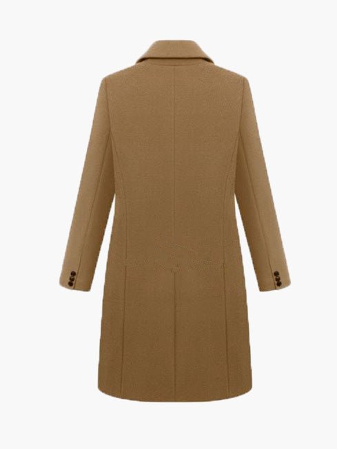 Women's Coats Solid Lapel Double Breasted Wool Coat