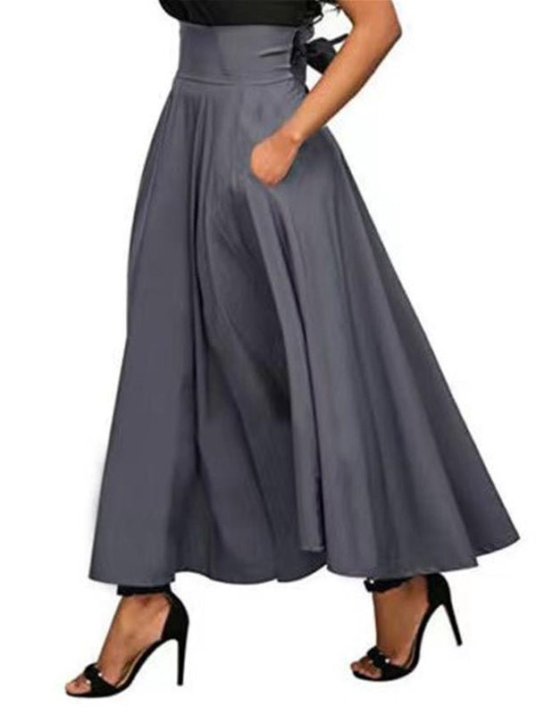 Women's Dresses Solid Color Waist Strap Midi Dress
