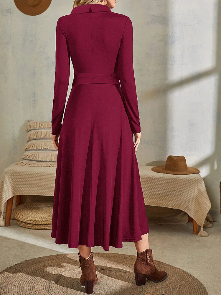 Women's Dresses Solid Turtleneck Strap Midi Dress