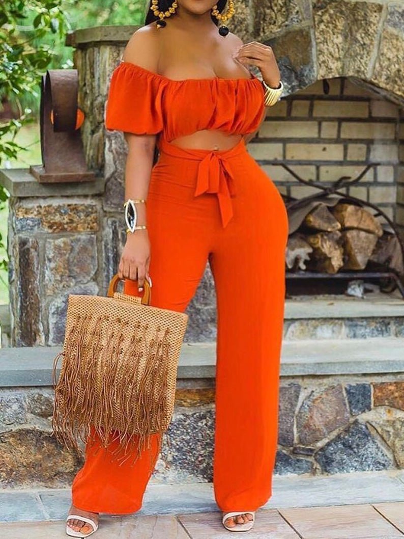 Women's Jumpsuits One-Shoulder Hollow Backless Jumpsuit