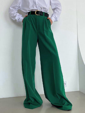 Women's Pants Straight High Waist Floor Dragging Casual Wide Leg Pants