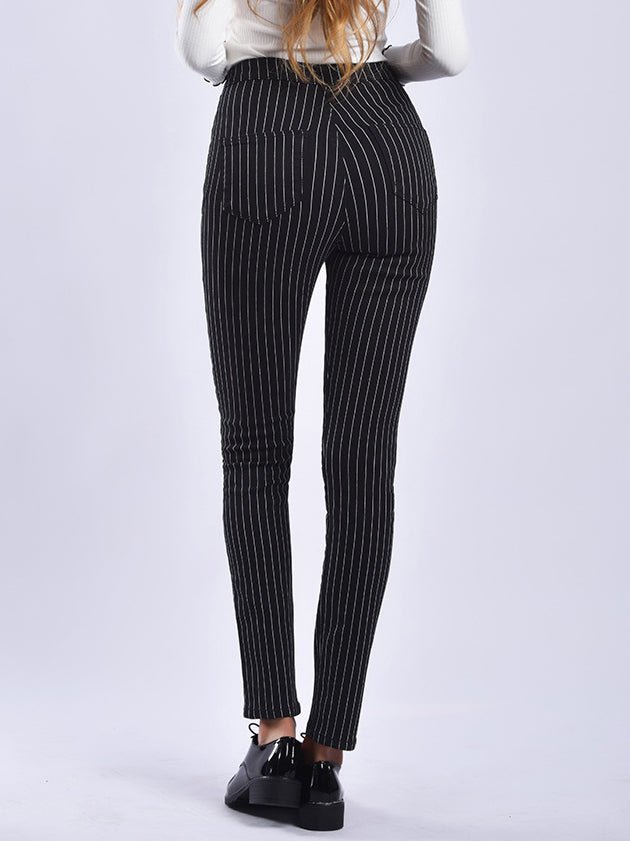 Women's Pants Striped Print Slim Fit Pants