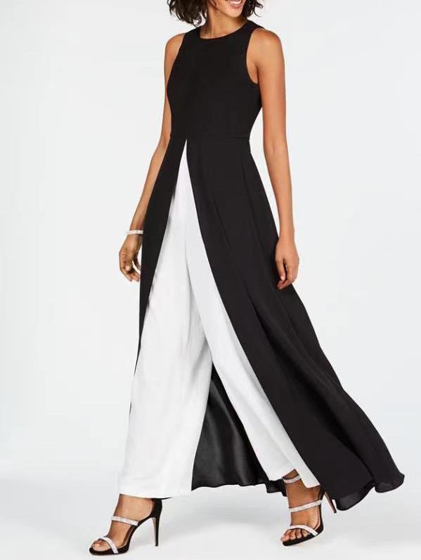 Women's Sets Contrast Long Skirt & Pants Two-Piece Set