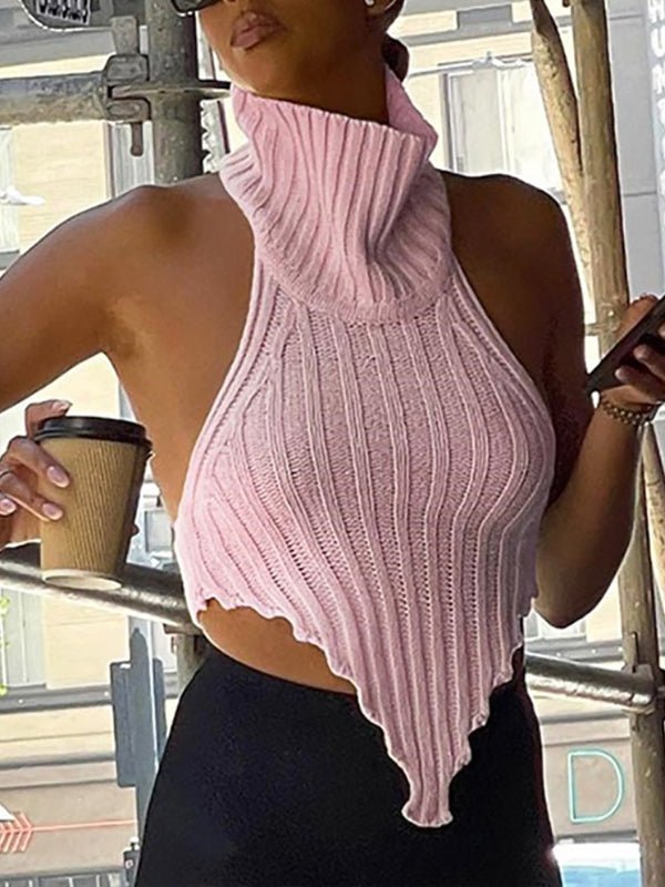 Women's Tank Tops  Knitted Solid Sleeveless Tank Top